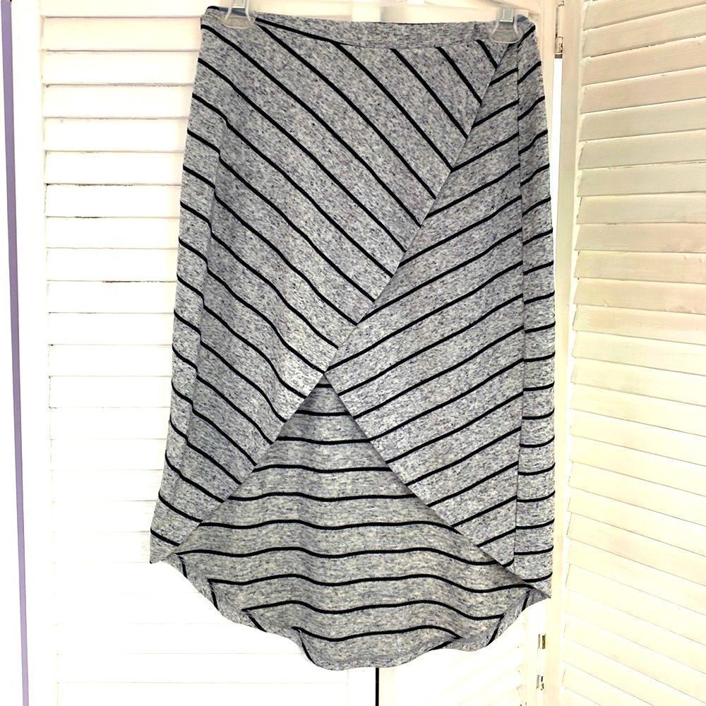 Gray Skirt with Black stripes